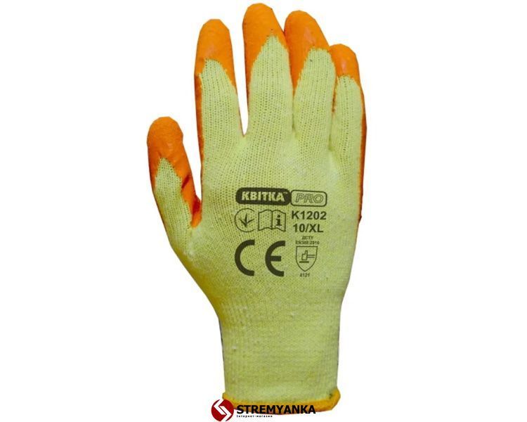 Рукавиці трикотажні з латексним покриттям КВІТКА PRO Recodrag Expert (11" / XXL) (110-1202-11) 110-1202-11 фото