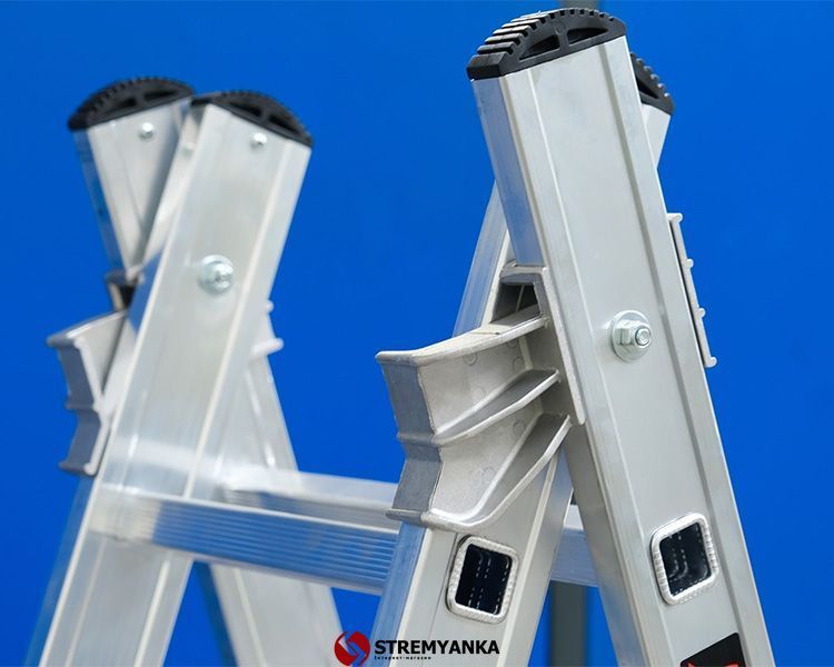Двосекційна алюмінієва драбина-стрем&rsquo;янка Duomax Pro VIRASTAR DUOCOMBI 2х8 сходинок TSA5 фото
