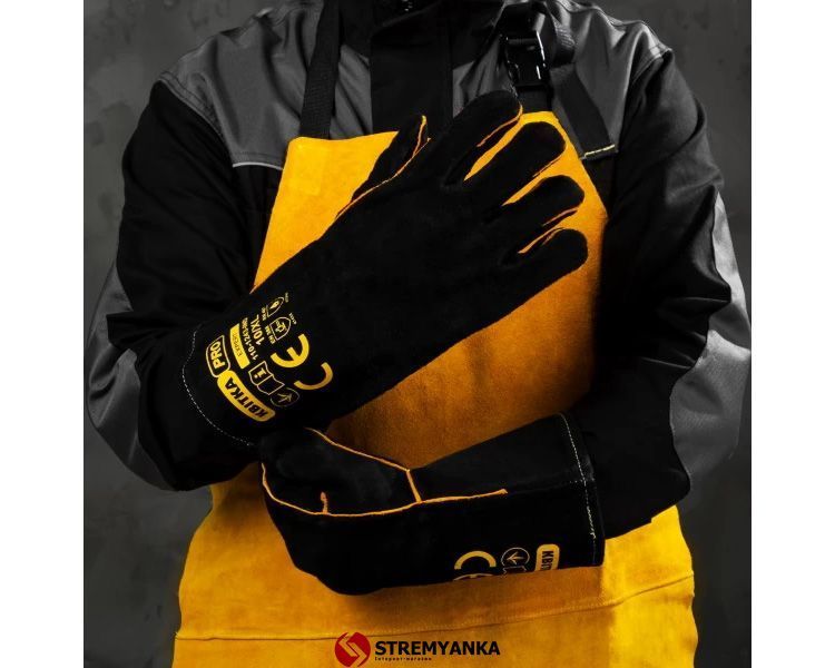 Рукавиці, "краги" для зварювання КВІТКА PRO Expert (10" / XL) (110-1243-IND) 110-1243-IND фото