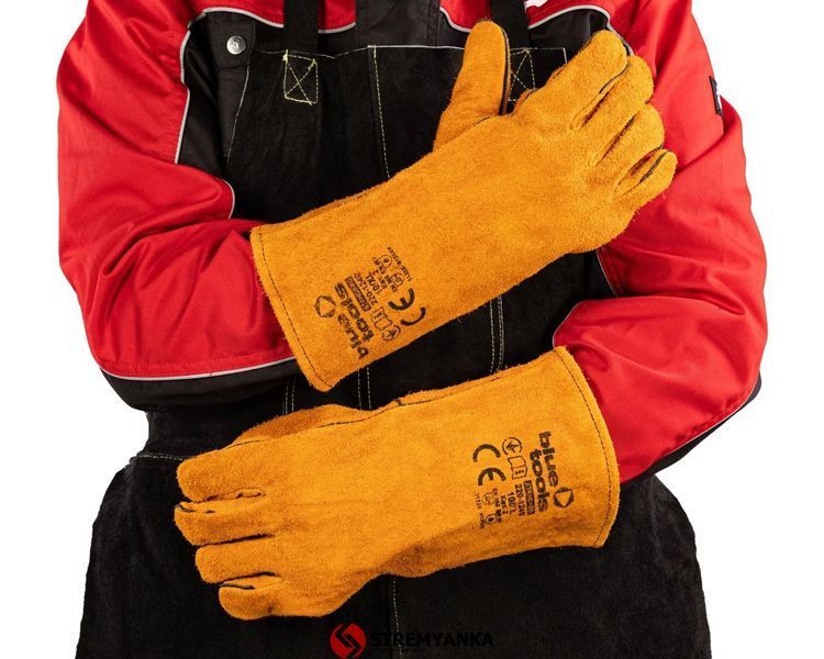 Шкіряні рукавиці зварювальника BLUETOOLS Standard (10" / XL) (220-1240) 220-1240 фото