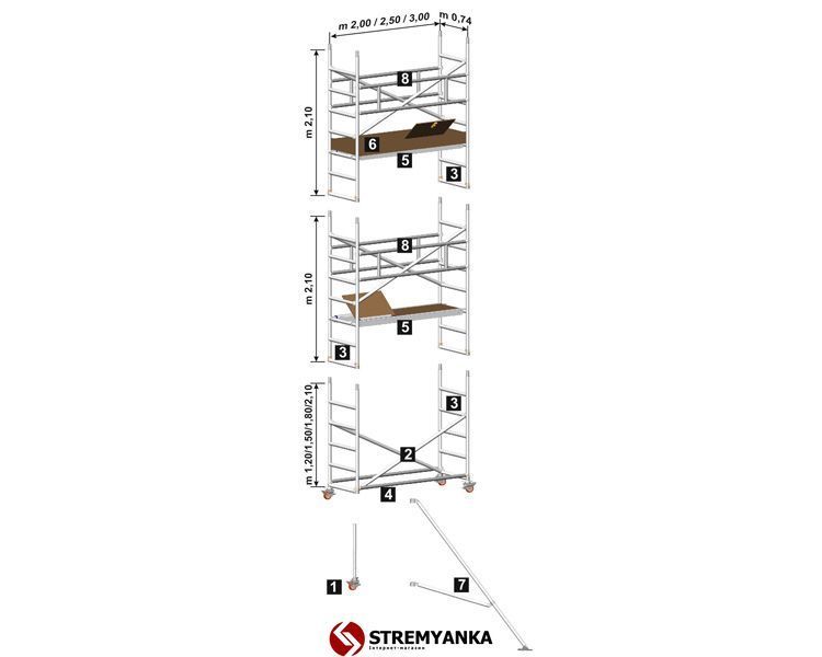 Вышка-тура SVELT TEMPO TECH S 2х0,74 (3.75 м) TTEMPO2074375 фото