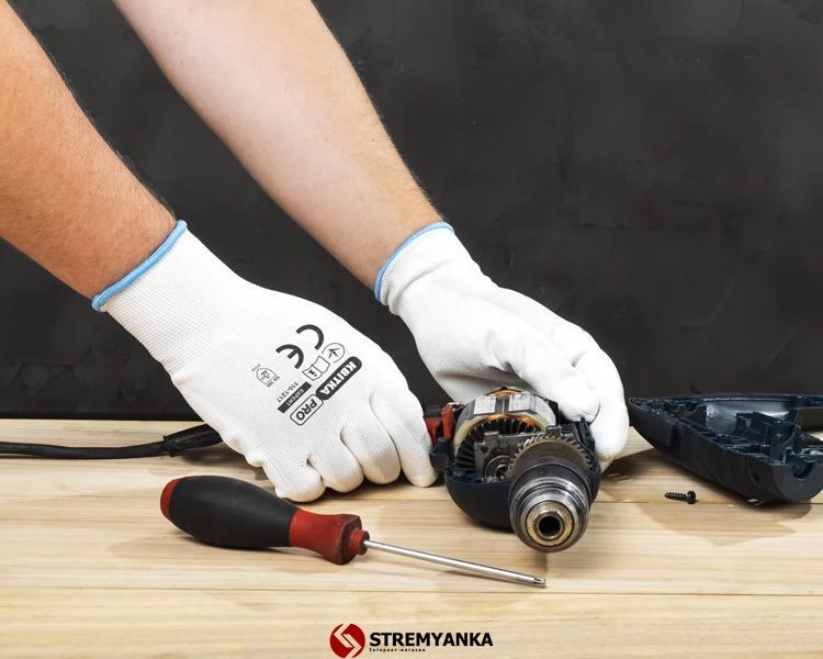 Стрейчеві рукавиці з поліуретановим покриттям КВІТКА PRO Sensitive Expert (10" / XL) (110-1217-10) 110-1217-10 фото