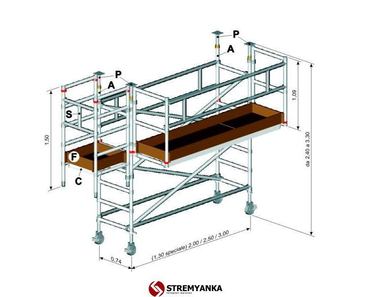 Рама основна для вишки-тури BALCONE TECH SVELT 2 м TTEM3B420S фото