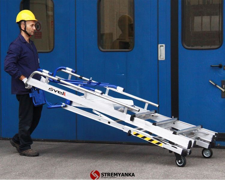 Двусторонняя телескопическая лестница-помост SVELT TELEFLY 5 ступеней SFLYTELE05 фото