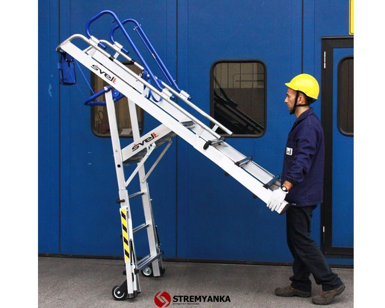 Двусторонняя телескопическая лестница-помост SVELT TELEFLY 5 ступеней SFLYTELE05 фото