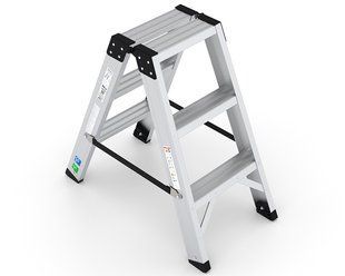 Двухсторонняя стремянка VIRASTAR EVEREST PRO 2x3 ступени EVR-PRO3 фото