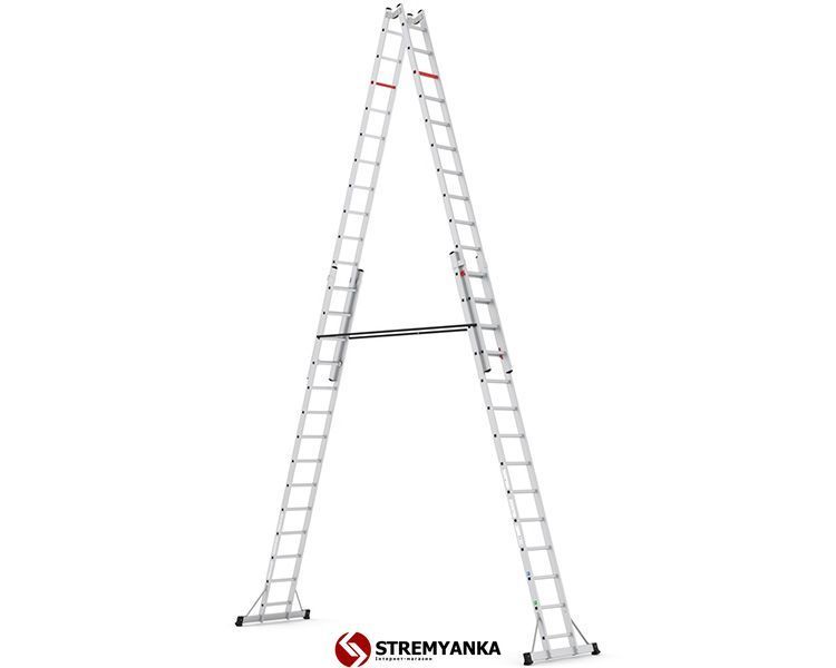 Двухсекционная телескопическая лестница VIRASTAR 2x14 ступеней TA004 фото