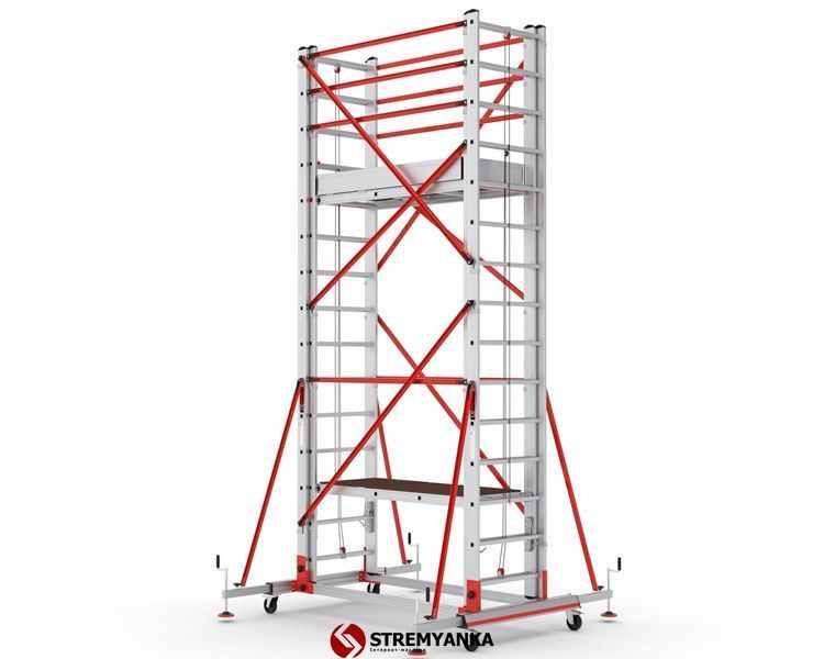 Телескопическая вышка-тура VIRASTAR TELESAFE XL Premium 2x11 ступеней S006_XLN_PR фото