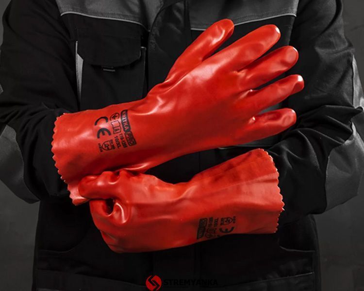 Перчатки с ПВХ покрытием бензомаслостойкие КВІТКА PRO Industrial (10" / XL) (110-1205-10-IND) 110-1205-10-IND фото