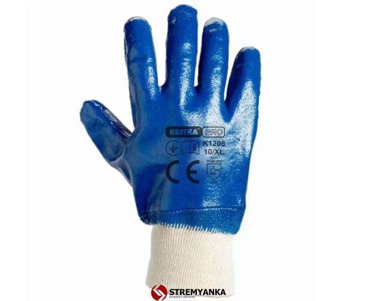 Рукавиці з нітриловим покриттям КВІТКА PRO Industrial (10" / XL) (110-1208-10) 110-1208-10 фото