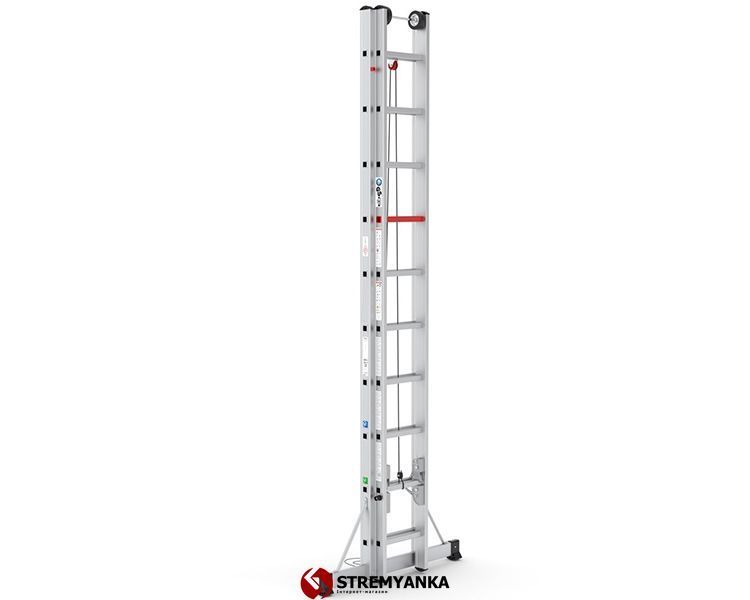 Двосекційна драбина висувана тросом VIRASTAR DUOROPE 2x10 сходинок M1006 фото