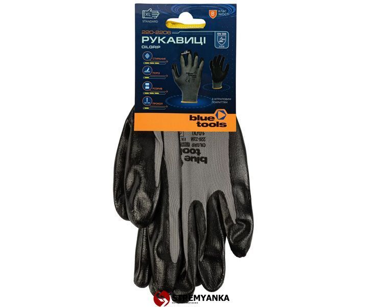 Перчатки с нитриловым покрытием BLUETOOLS OILGRIP Standard (10" / XL) (220-2206-10) 220-2206-10 фото