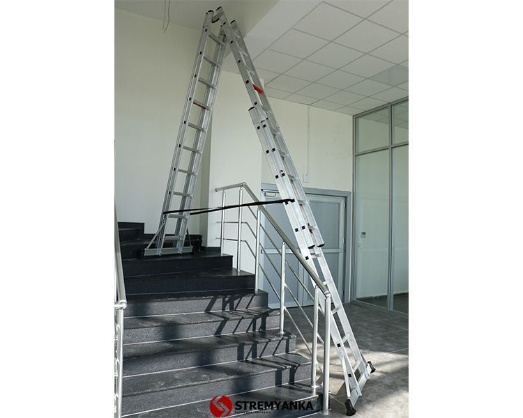Двухсекционная телескопическая лестница VIRASTAR 2x10 ступеней TA003 фото