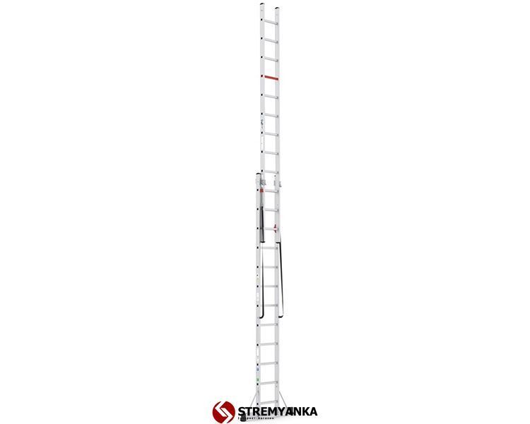 Двосекційна алюмінієва драбина-стрем&rsquo;янка Duomax Pro VIRASTAR DUOCOMBI 2х12 сходинок TSA7 фото