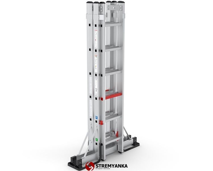 Двухсекционная телескопическая лестница VIRASTAR 2x6 ступеней TA002 фото