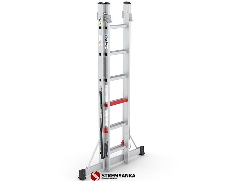 Двосекційна алюмінієва драбина-стрем&rsquo;янка Duomax Pro VIRASTAR DUOCOMBI 2х6 сходинок TSA4 фото