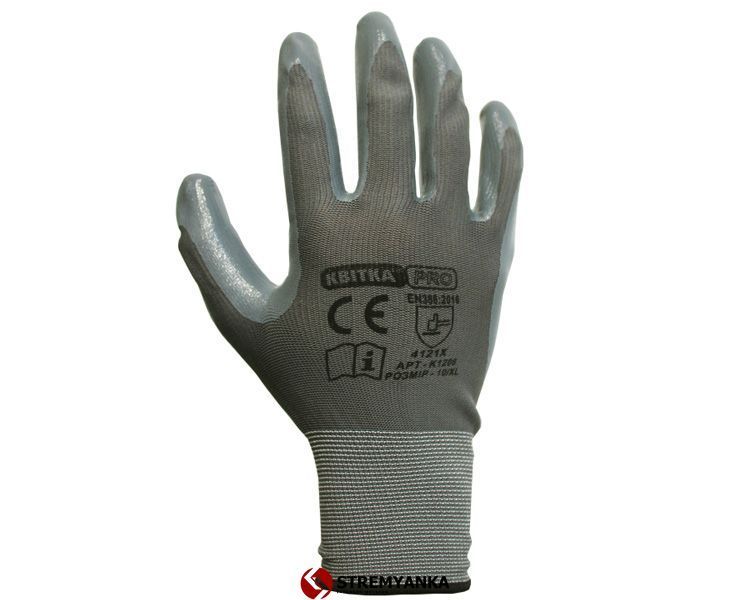 Рукавиці з нітриловим покриттям КВІТКА PRO Expert (10" / XL) (110-1206-10) 110-1206-10 фото