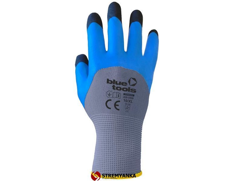 Рукавиці з латексним покриттям BLUETOOLS ProtectFinger (10" / XL) (220-2209-10) 220-2209-10 фото