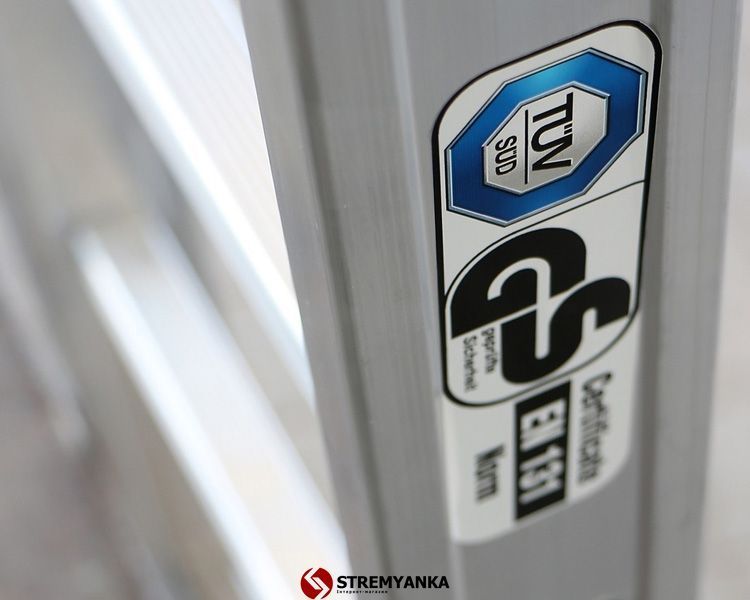 Односекційна алюмінієва драбина Unomax Pro VIRASTAR MONO 17 сходинок T0050 фото