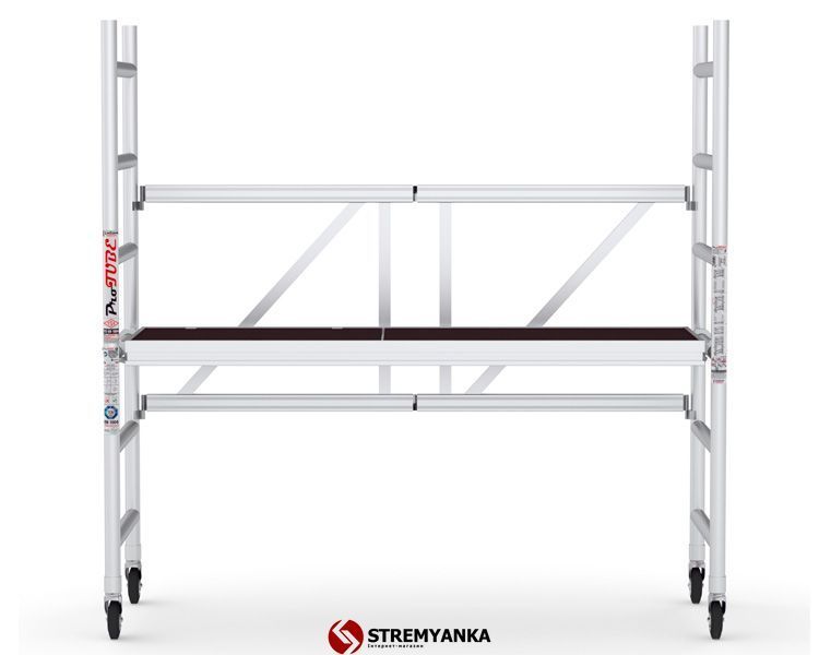 Алюмінієва вишка-тура VIRASTAR Pro Tube F (0,6x1,8) робоча висота 2,8 м ProTUBE F90 фото