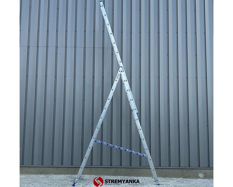Алюминиевая трехсекционная лестница 3x12 ступеней TRIOMAX VIRASTAR VTL312SP-01 фото